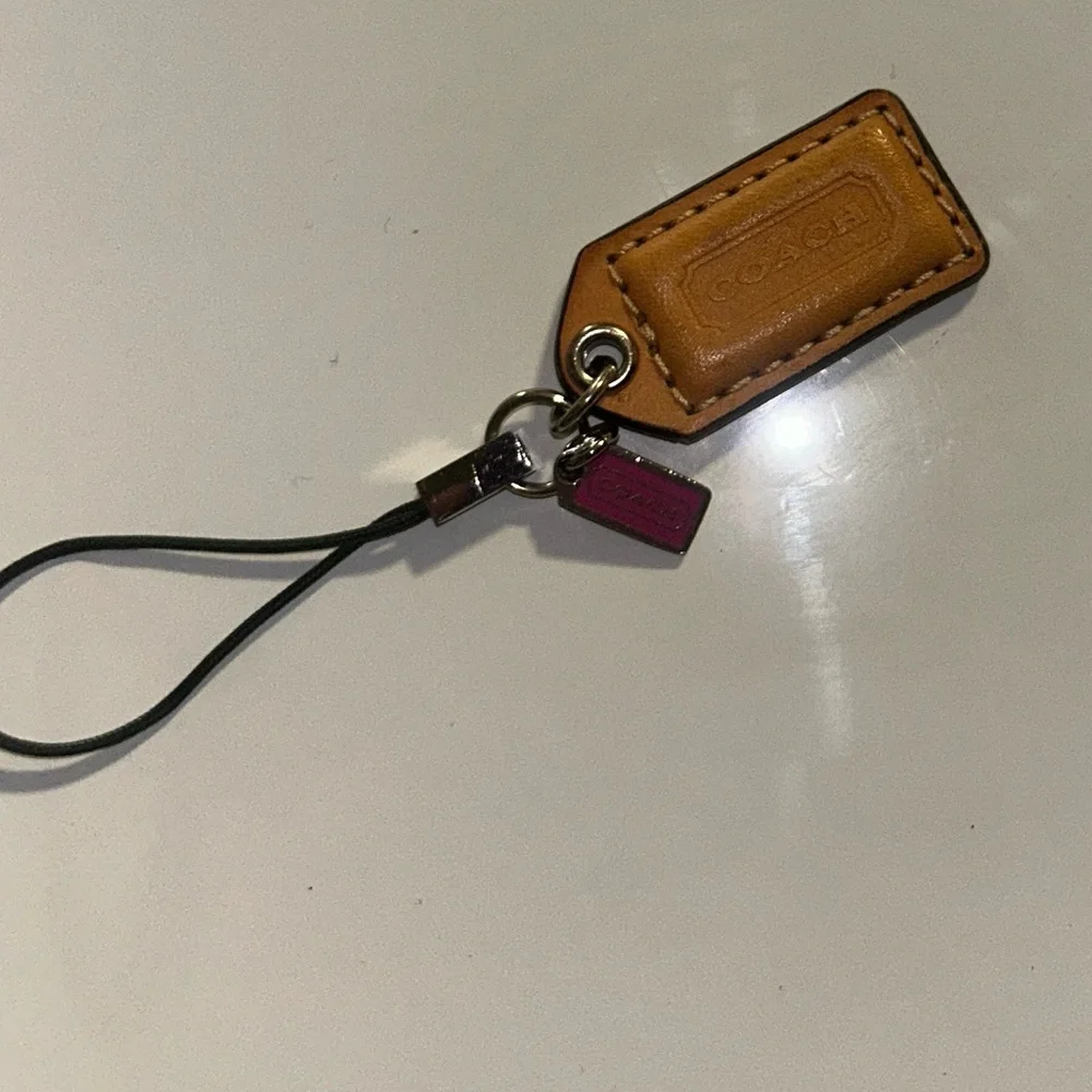 Coach Tan Leather Bag Tag Accessory